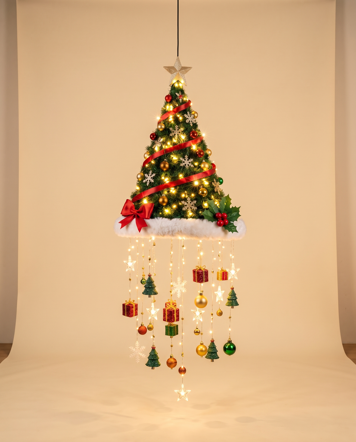 Christmas Tree lamp studio shot, glowing